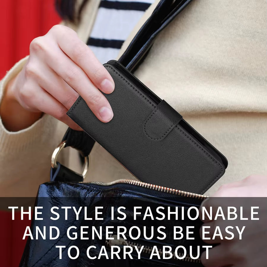 Wallet with Card Slot Kickstand Magnetic Flip Leather Case for Xiaomi Redmi Note 13 Pro plus 12 12S 11 11S 10 10S 9 Pro 8T 7